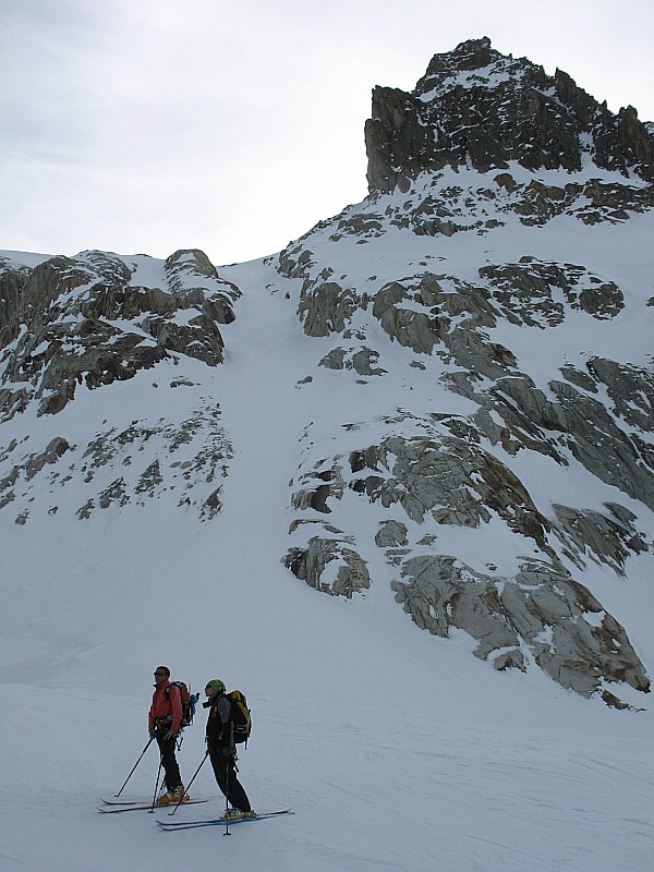 Brèche Puiseux : Petit couloir rive gauche avant de rejoindre le glacier de Leschaux