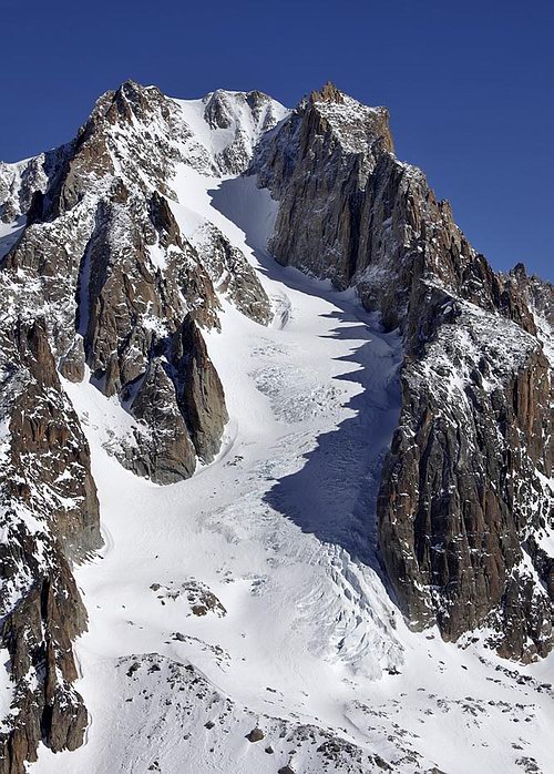 Aiguille d'Argentière : photo du glacier du milieu prise le 12 mars
