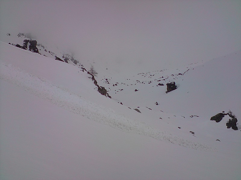 Vallon des Verrairiers : Coulée vers 2300 m.