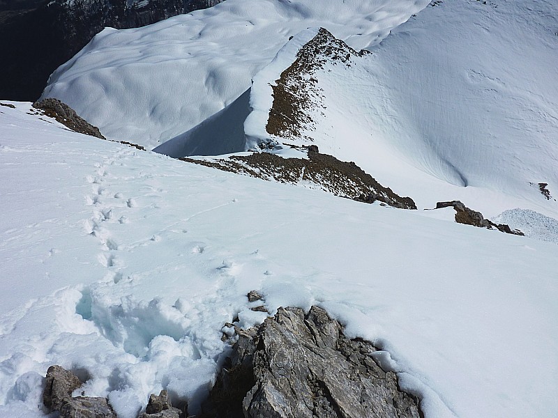 Mt Charvet face W : Haut de la face Sud