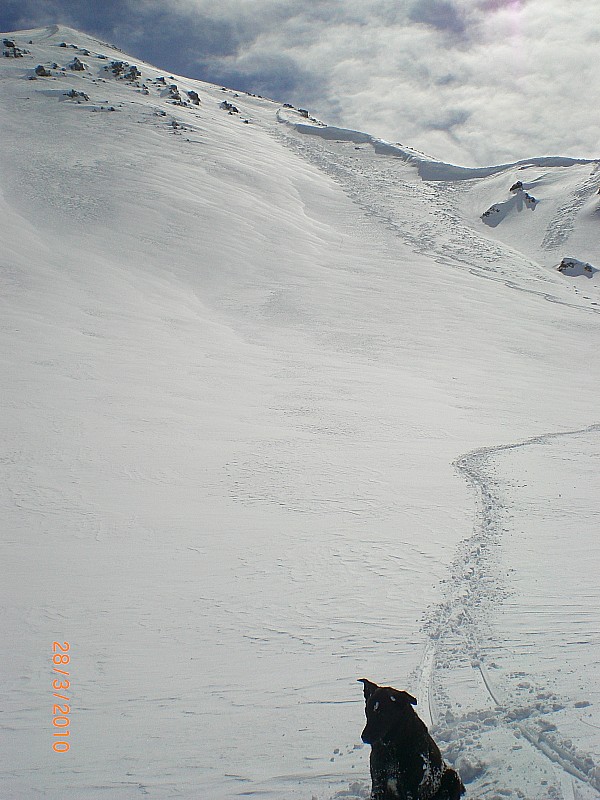 Clot la Cime : Descente par le versant nord ouest.