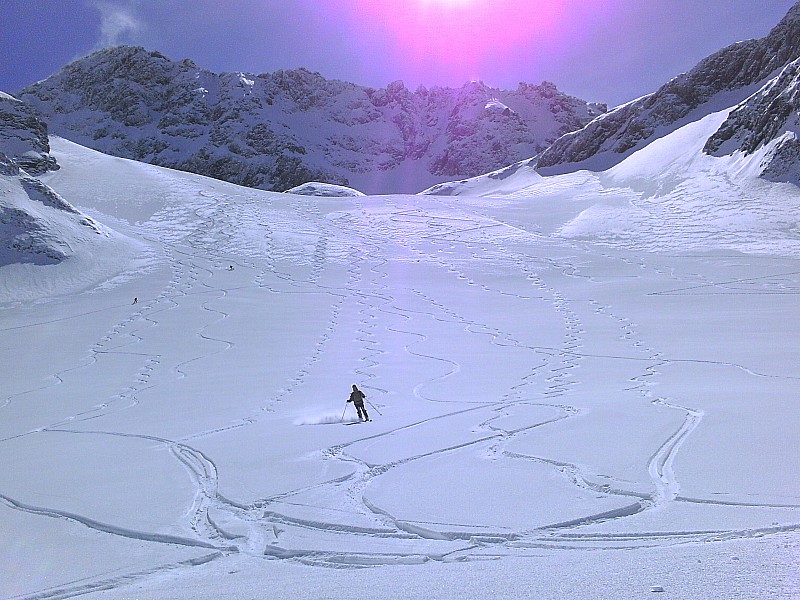 Descente de rêve : sur le glacier du Gleysin !