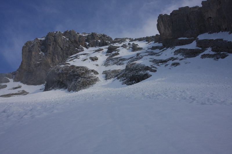 la face Sud : la face Sud de la Pointe Blanche depuis la combe du Rasoir