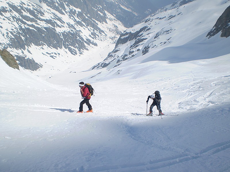 sur le glacier du Mort : en plein effort