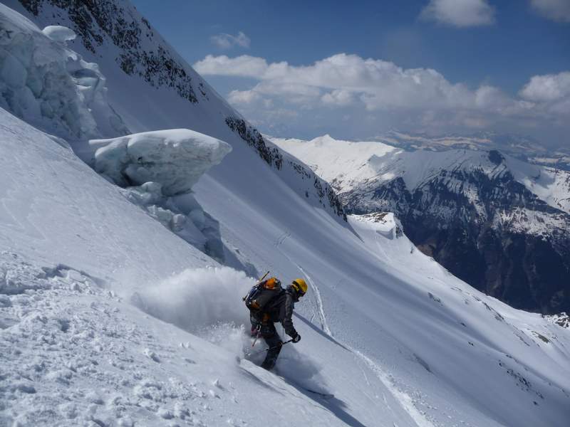 Dômes de Miage : Sortie du glacier de Covagnet