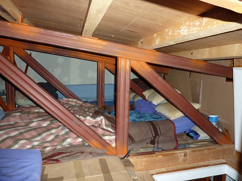 Refuge Adèle Planchard : Notre chambre au grenier, avec la trappe d'accès (AD+)