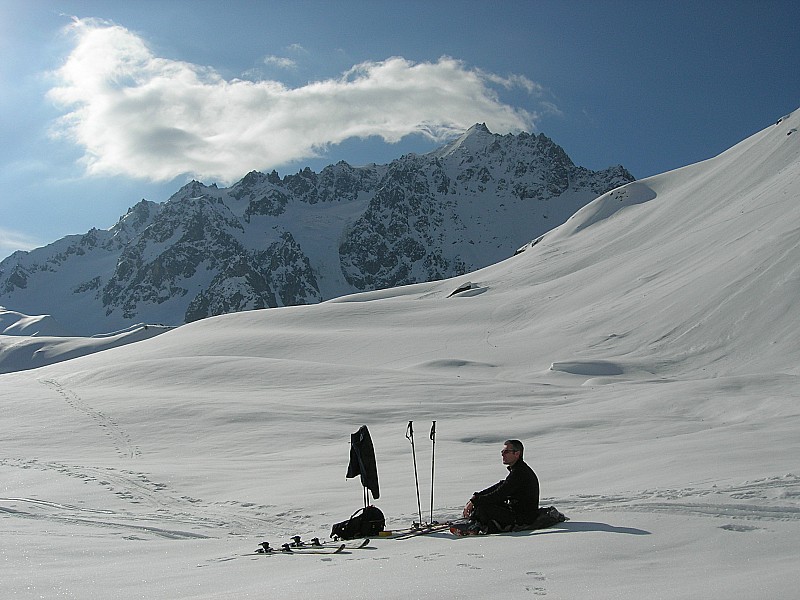 Col des agneaux : pause avant le glacier du Rif de la Planche