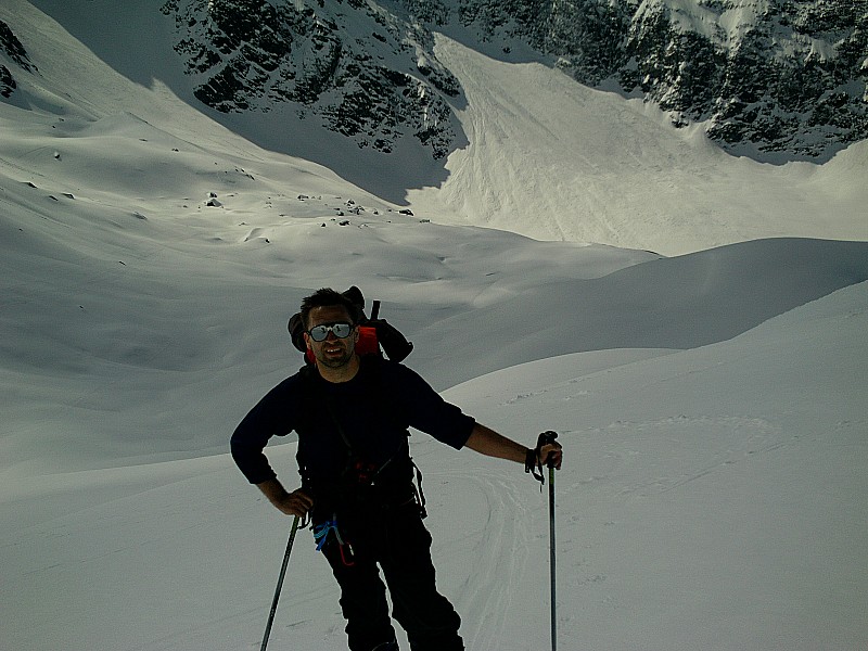 Sur le Glacier : Pascal en mode pause