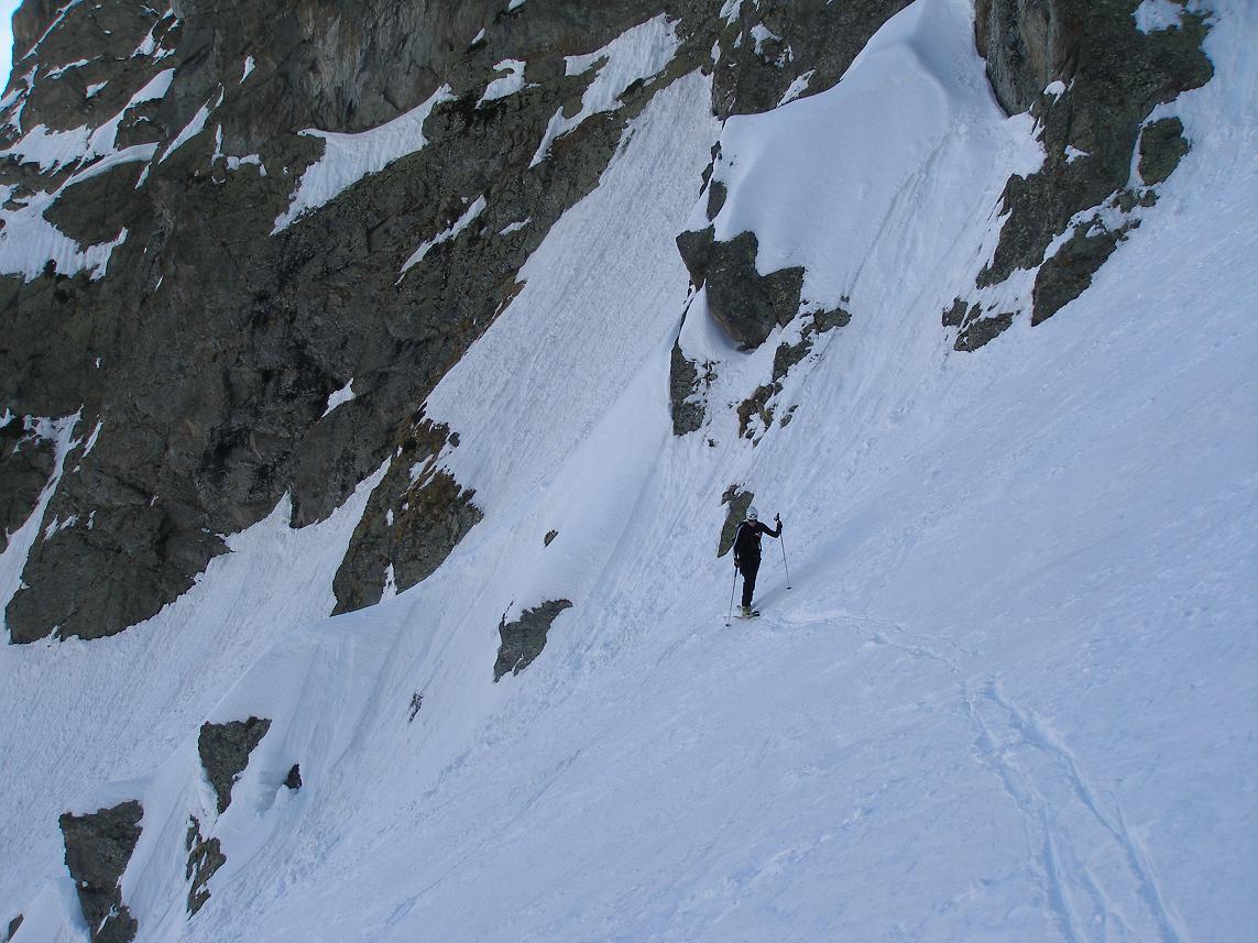 derniers metres à skis : effectués sur une bonne trace