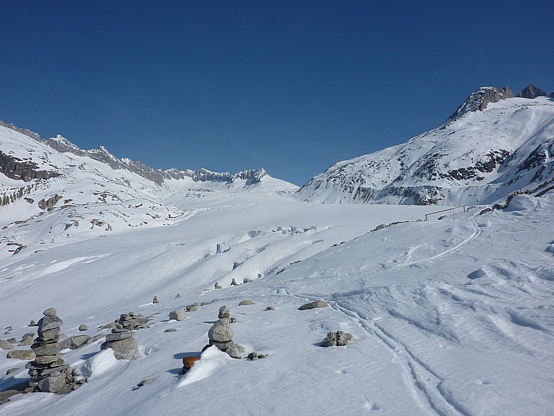 Rhonegletscher : Fin de la balade glacière.