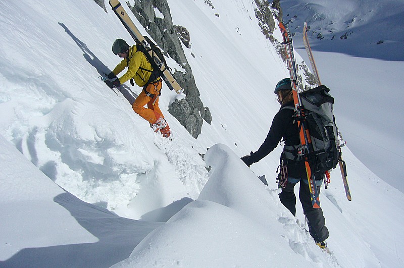 Col des Cristaux : Passage de la rimaye un peu délicat