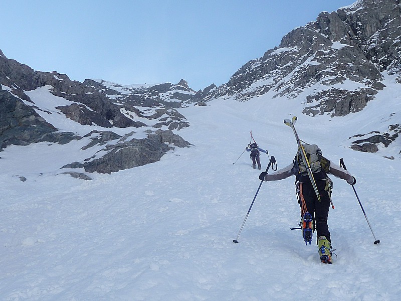 1er couloir : crampons alu efficaces