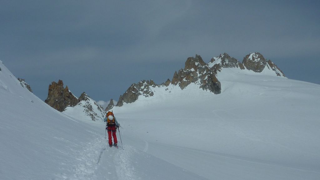 Glacier du Trient : à droite, Aiguille Purtscheller, du Tour et du Pissoir