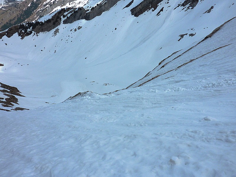 Aig. des Calvaires couloir N : Milieu du couloir