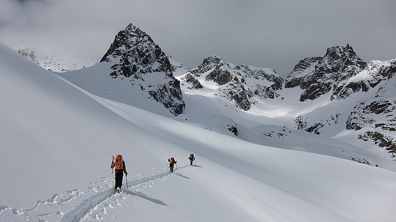 Trace : vers le glacier du Rif de la Planche