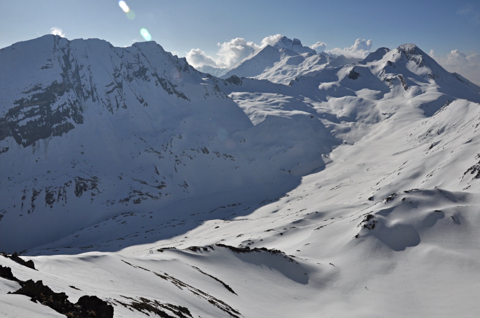 Vallon du Foréant : Du sommet du Foréant, le beau vallon éponyme s'ouvre sous les skis