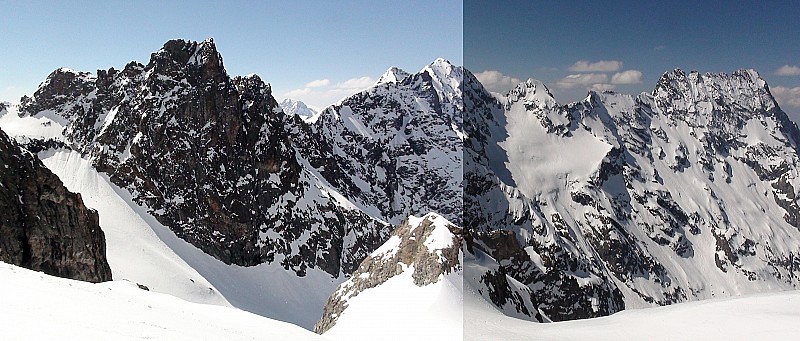 panoramixm : Loup, Chabournéou et Sirac depuis le Glacier du Jocèlme à 3150m