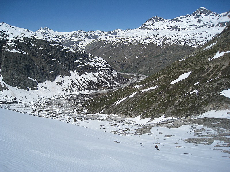 glacier du Mulinet : fin de la descente