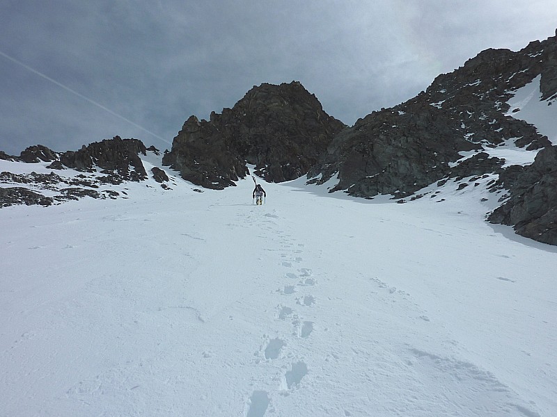 Mt Vélan couloir septentrional : Attaque bas du couloir