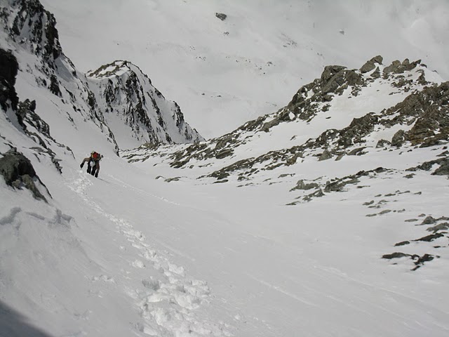 Mt Vélan couloir septentrional : Haut de la branche de gauche