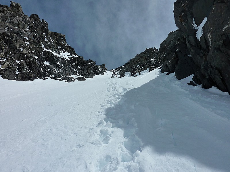 Mt Vélan couloir septentrional : Montée dans la branche de gauche