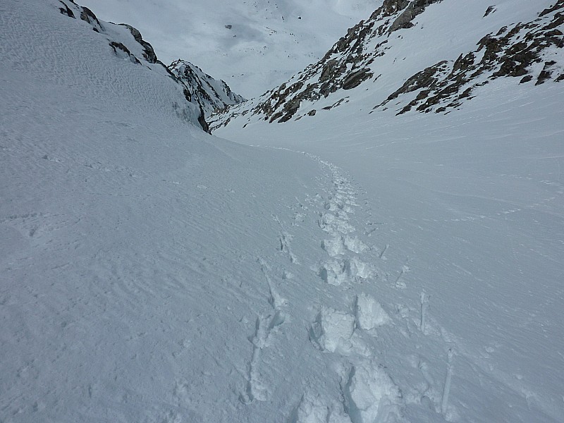 Mt Vélan couloir septentrional : Partie médiane vue du haut