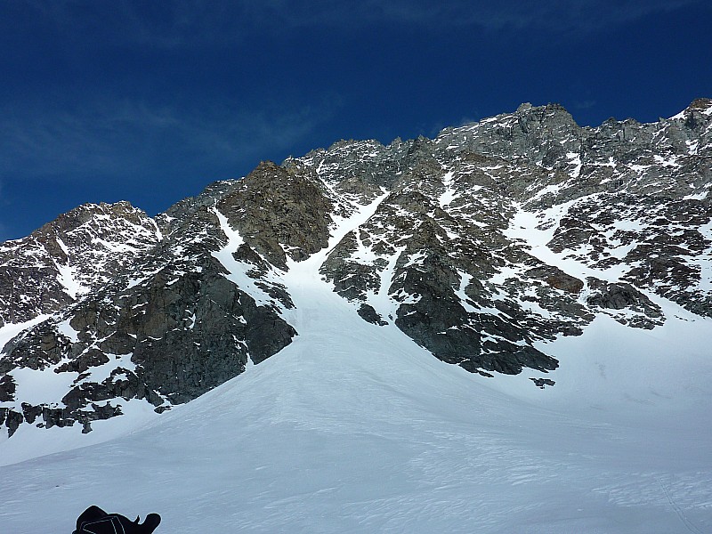Mt Vélan couloir septentrional : La partie inférieure du couloir