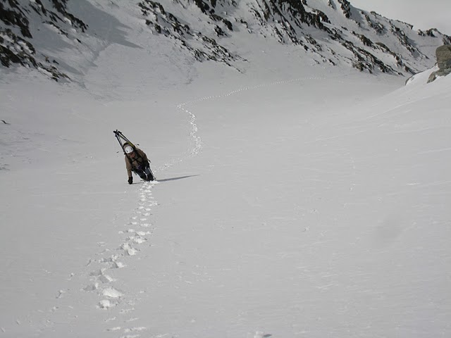 Mt Vélan couloir septentrional : Bas de la branche de gauche (ph. Deploy)