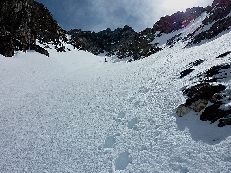 Mt Vélan couloir septentrional : Partie médiane vue du bas