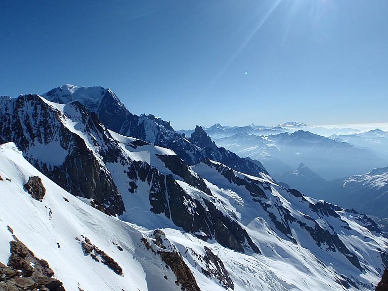 du sommet : Vue imprenable sur le Mont Blanc et l'Italie