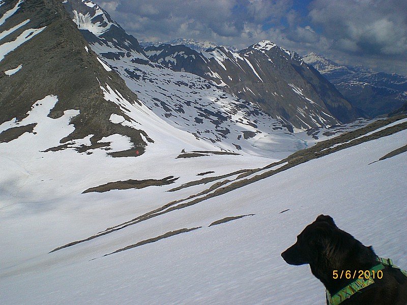 Col Vieux : Sur le col, au fond le lac de Foréant.