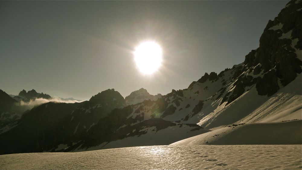 Glacier de la Clapière : vue vers l'Est : secteur des Rochilles