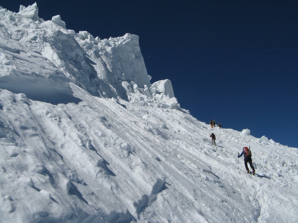 Mont-Blanc du Tacul : Dans le passage où le Sérac est tombé