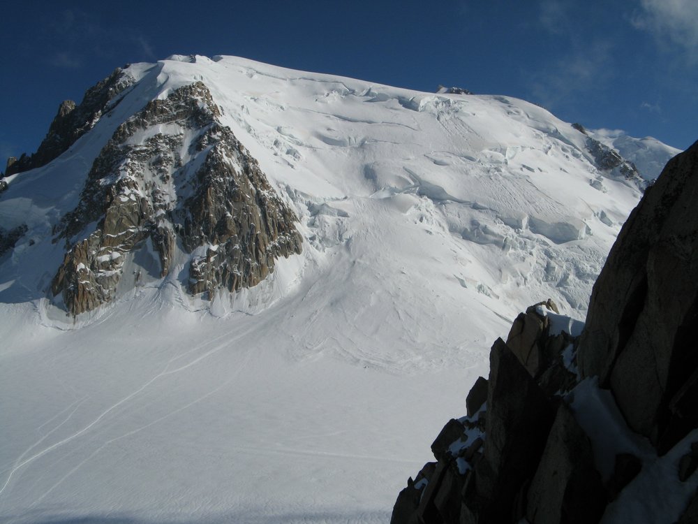 Mont-Blanc du Tacul : Le Tacul vu depuis le refuge des Cosmiques