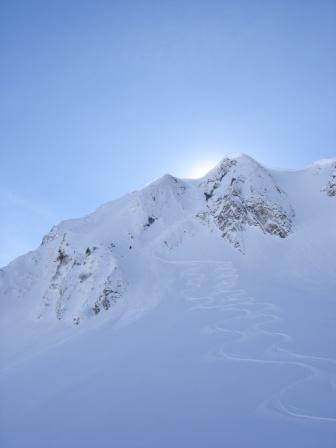 Couloir N de la Tête de l'Aulp : Couloir N de la Tête de l'Aulp descendu avant de remonter à la Rouelle