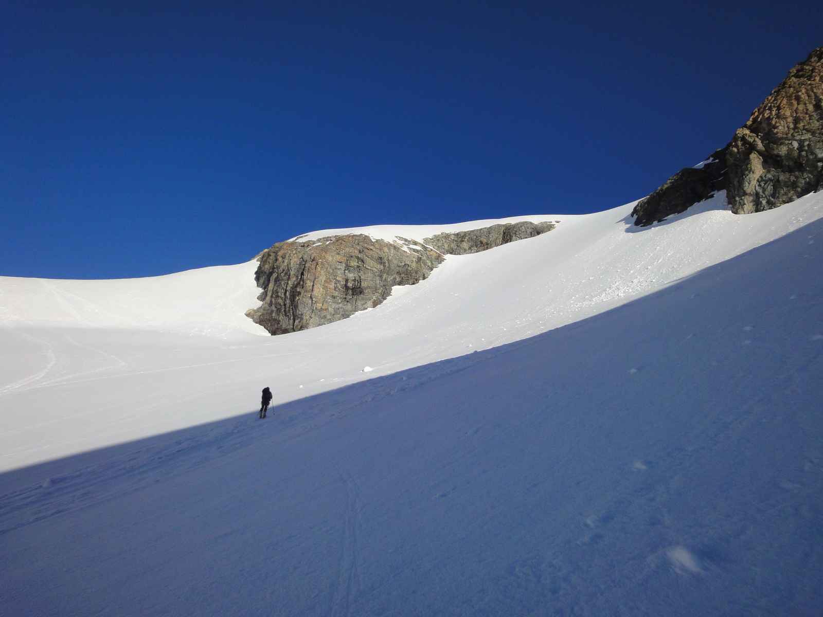 Montée : Montée sur Roche Faurio sur une neige béton. Quette-mo garantie !!!