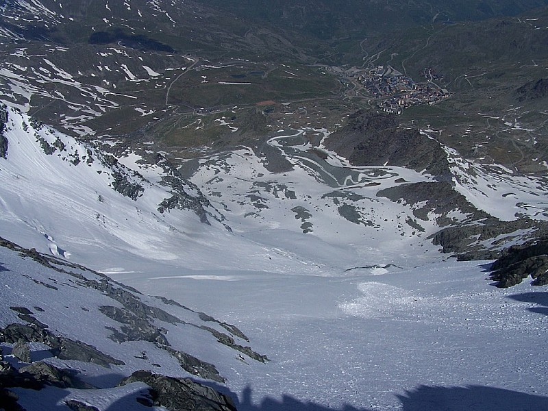 Aig de Peclet face W : La face W vue du sommet de l'aiguille de Peclet.