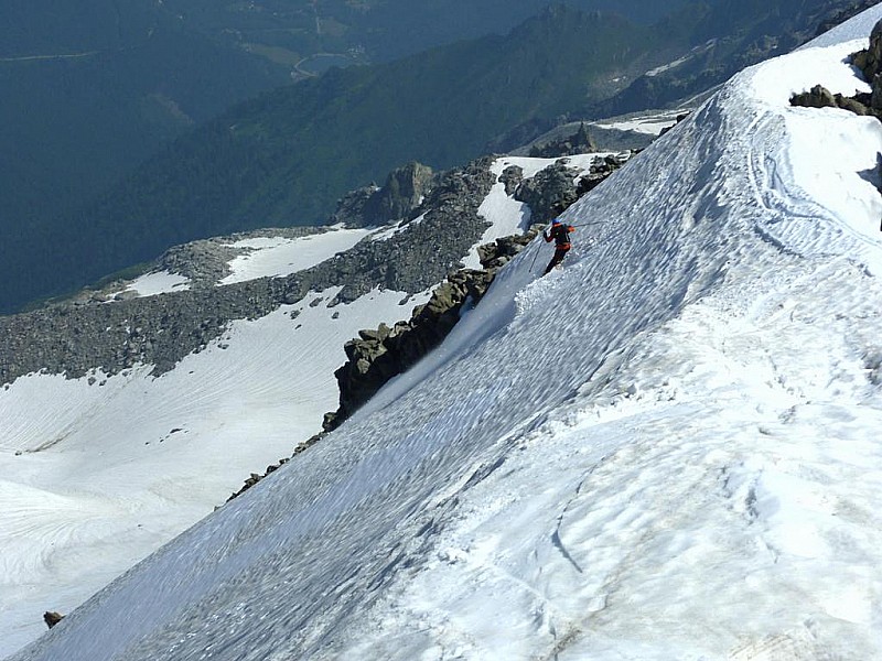 Début de la descente : Radoux est allé chercher la pente