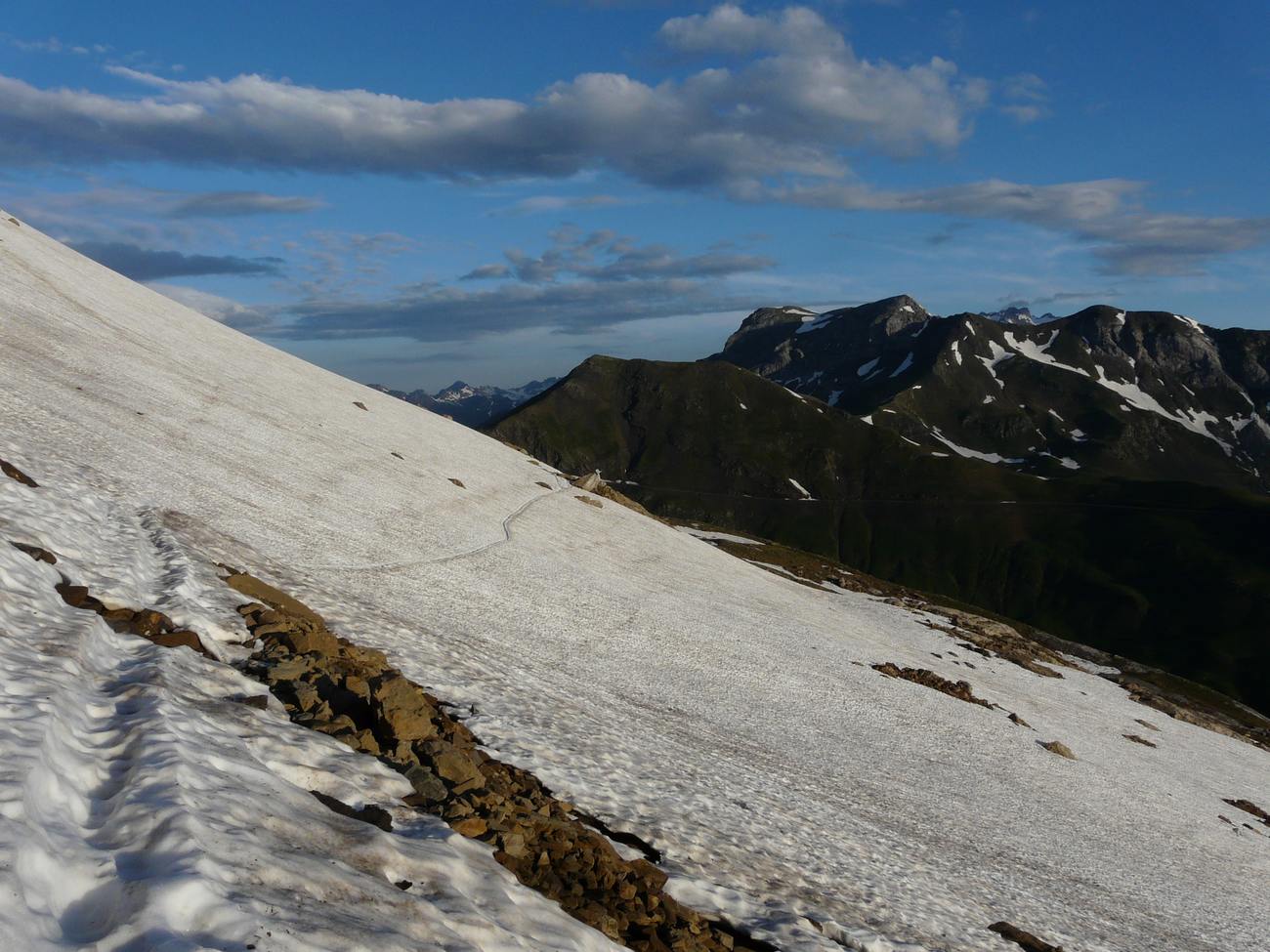 Retour sous le Taillon : bien collante la neige