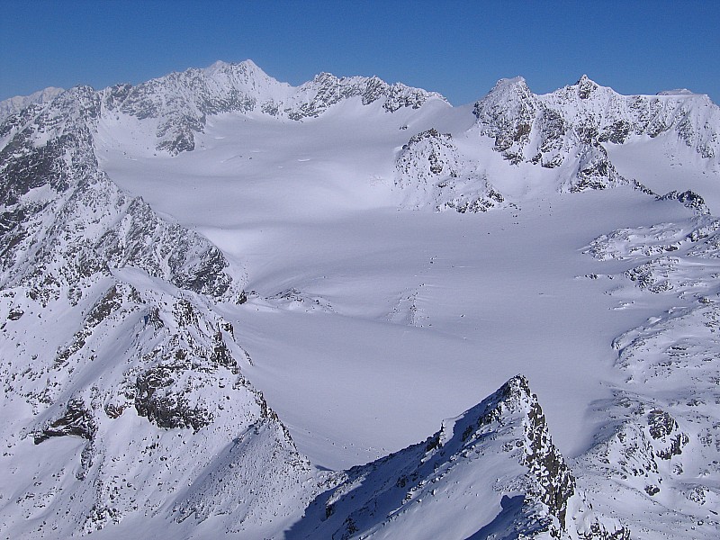 sommet : Vue sur le glacier et le col de gébroulaz
