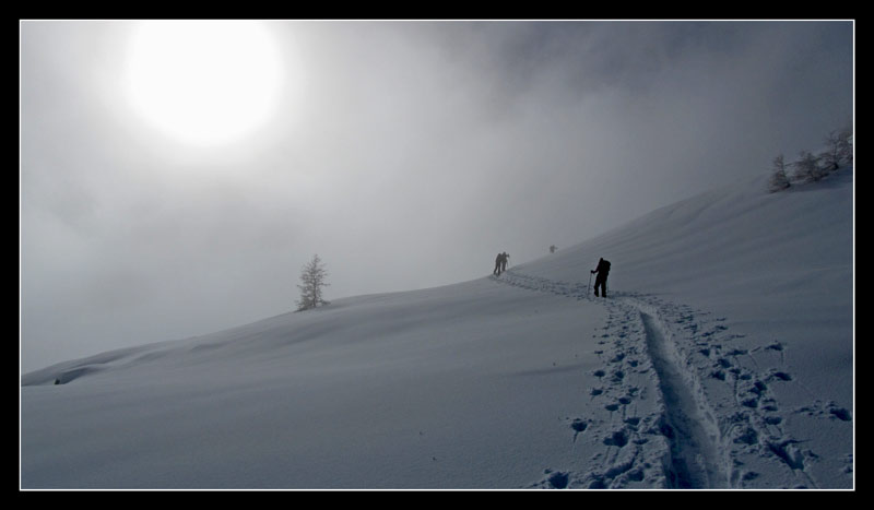 Trace de montée : Une belle neige
