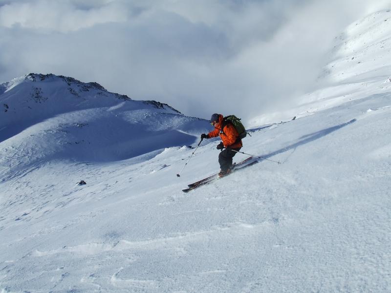 Testa Grisa : Christophe le surfeur, en skis, pas mal, pas mal !