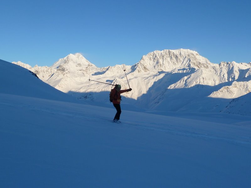 Mts Telliers : Descente face au Vélan