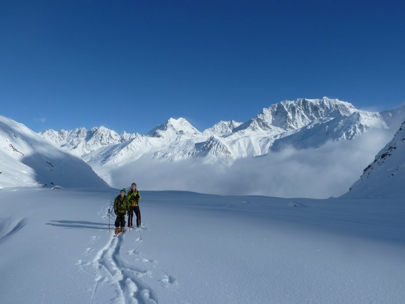 Mts Telliers : Puis grand soleil avec le Vélan pour toile de fond