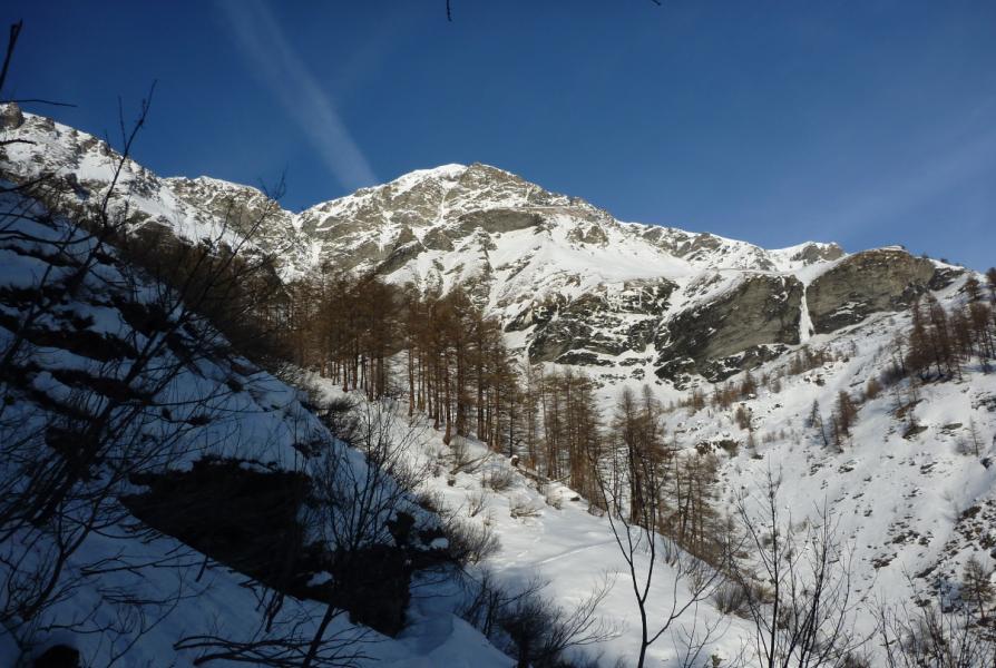 Punta Nera : Sommet de Punta Nera, avec a gauche du sommet la branche de droite du couloir de la Cima di Blave - qui attend encore d'etre skiee, et qui a pas l'air pire en ce moment