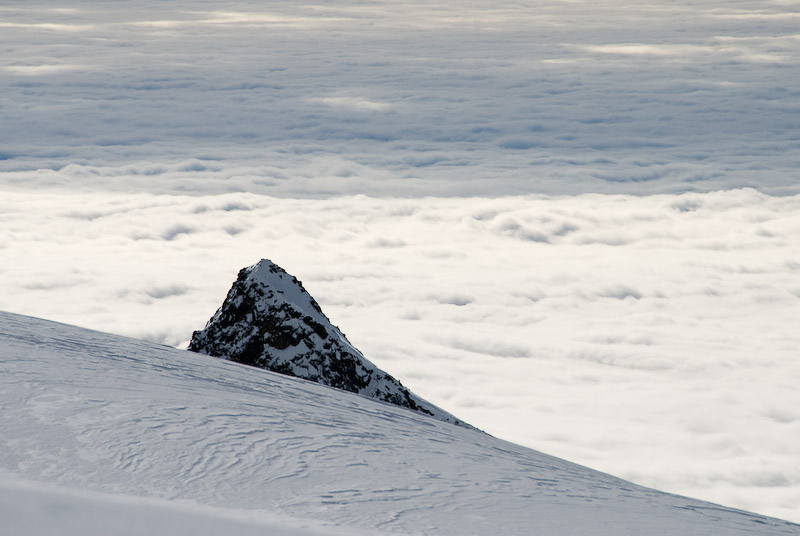 Mer de nuages : durant l'ascension du Clapier