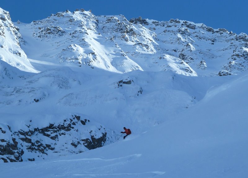 Col du Fourchon : Descente sous le versant N du Mt Fourchon