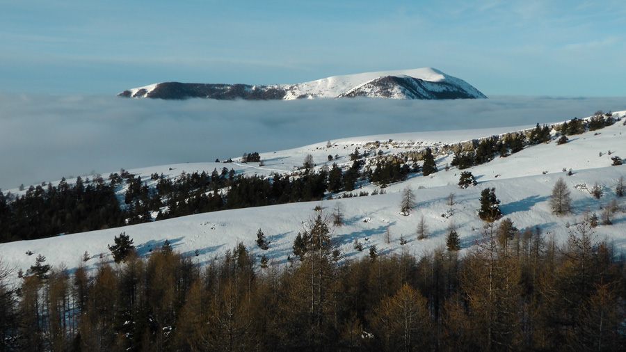 Le Puy de Rent emmerge au dessus de la mer de nuages