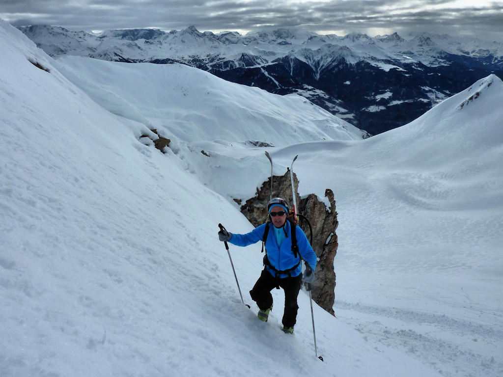 Au pied du couloir Sud : Bien agréable avec les crampons.