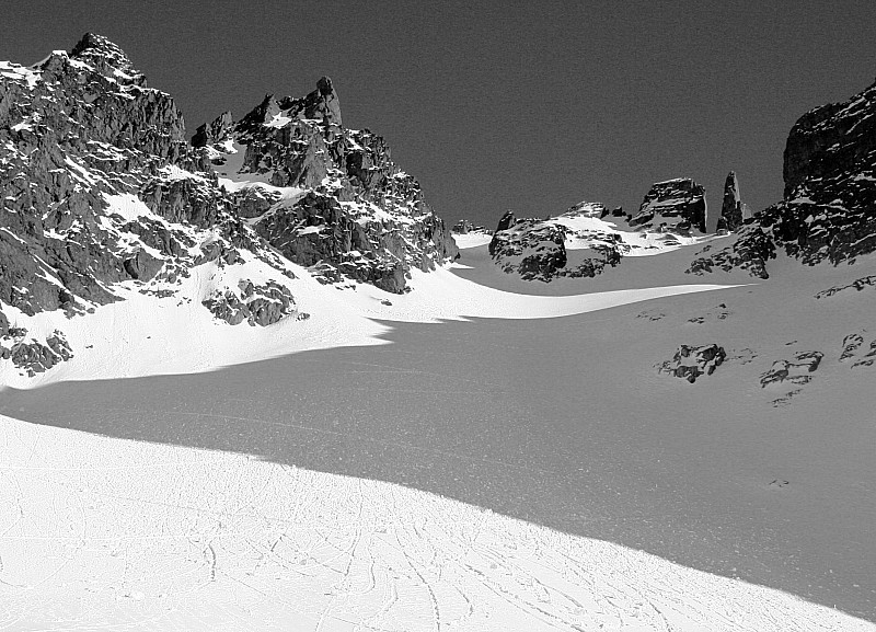 col de Beugeant : la combe d'accès au col (ne pas remonter jusqu'à sommet mais tirer à gauche dans les rochers)